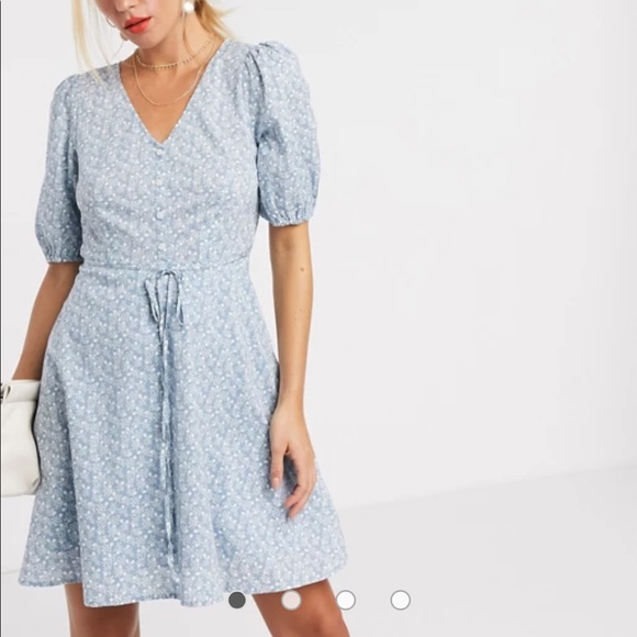 NWT & Other Stories Cotton Floral Tie Waist Dress - Picture 3 of 6